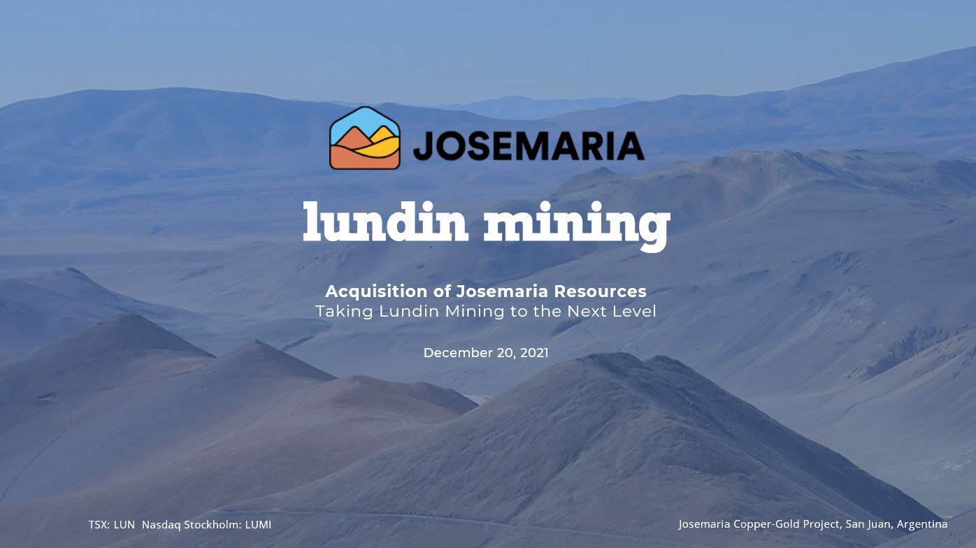 Lundin Mining Acquisition of Josemaria Resources
